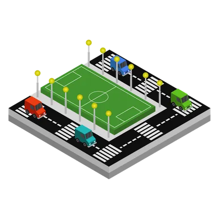 Football Field  Illustration