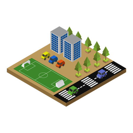 Football Field  Illustration