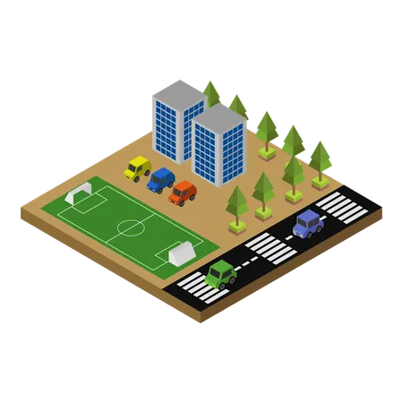 Football Field  Illustration