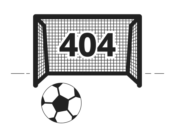 Football game black white error 404  Illustration