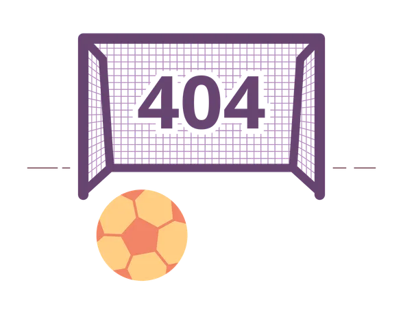 Football Game Error 404 Flash Message Kicking Ball Into Gate Empty State Ui Design Page Not Found Popup Cartoon Image Vector Flat Illustration Concept On White Background Illustration
