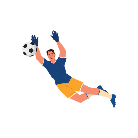 Football goalkeeper stop goal  Illustration