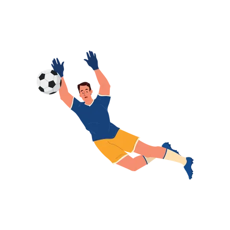 Football goalkeeper stop goal  Illustration