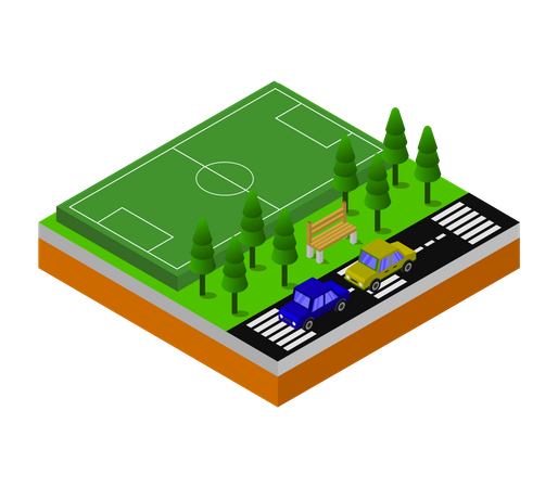 Football ground Illustration