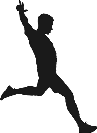 Kick Ball Position A Football Player Silhouette Illustration