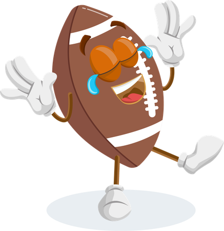 FootBall Logo mascot happy pose  Illustration