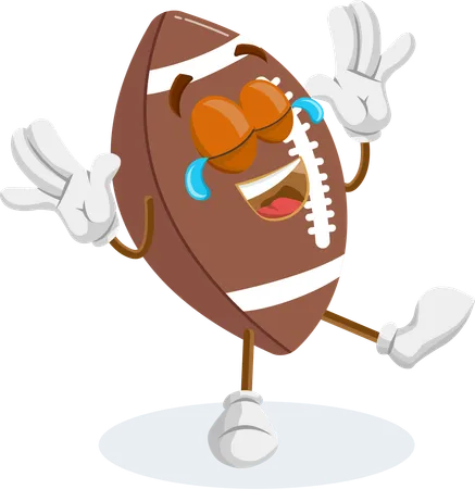 FootBall Logo mascot happy pose  Illustration