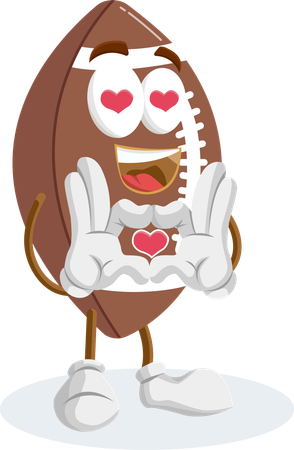 FootBall Logo mascot in love pose  Illustration