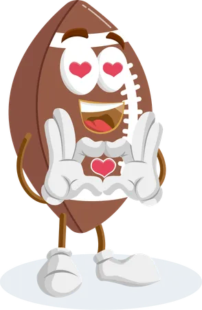 FootBall Logo mascot in love pose  Illustration