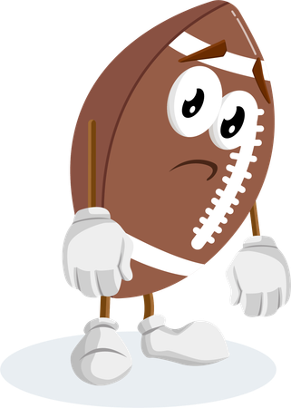 FootBall Logo mascot sad pose  Illustration