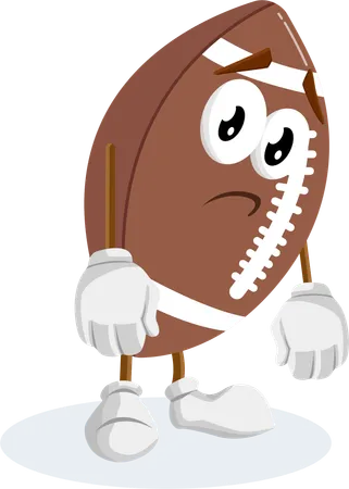 FootBall Logo mascot sad pose  Illustration