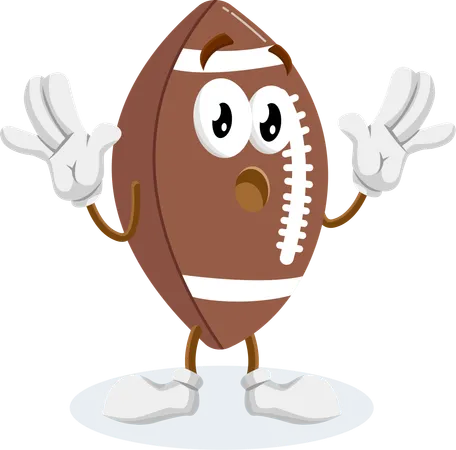 FootBall Logo mascot surprise pose  Illustration