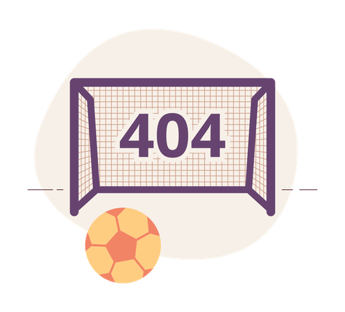 Football pitch and gate error 404  Illustration