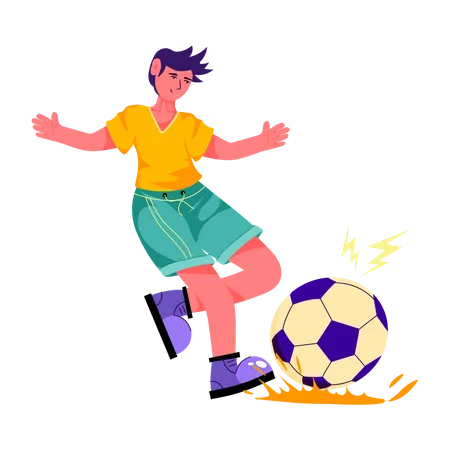 Character Based Flat Illustration Of Football Player 일러스트레이션