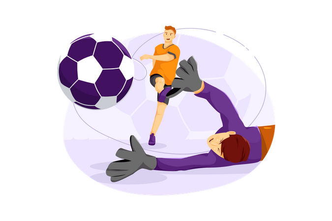 Football player and goal keeper  Illustration