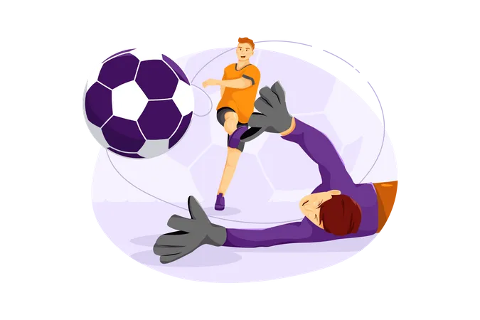 Football player and goal keeper  Illustration