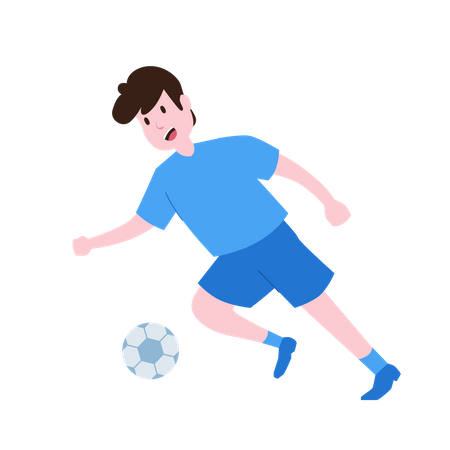 Football Player dribble ball Illustration