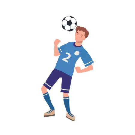 Football player heading ball  Illustration