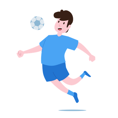 Football player Heading Ball Illustration