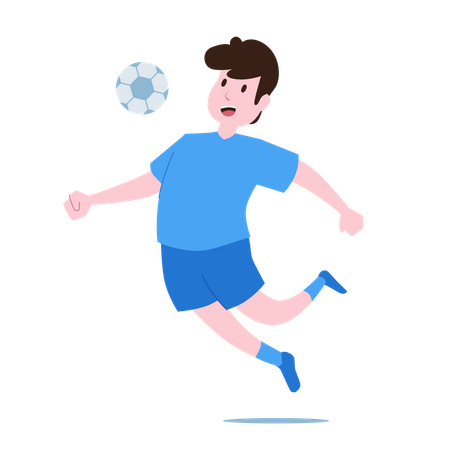 Football player Heading Ball  Illustration