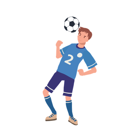 Football player heading ball  Illustration