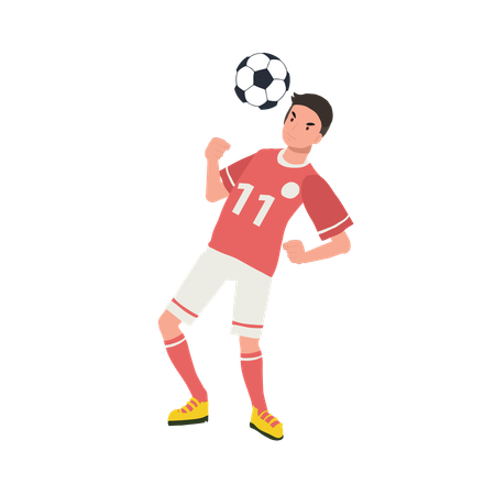 Football player heading ball  Illustration