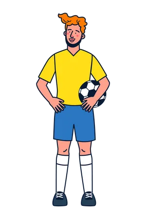 Football Player holding ball  Illustration
