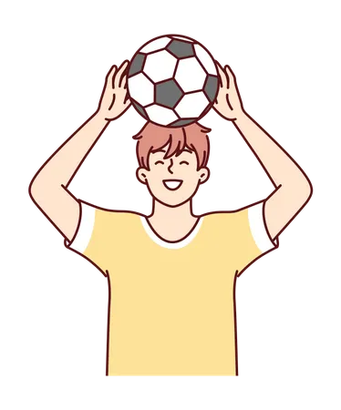 Football player holding football  Illustration