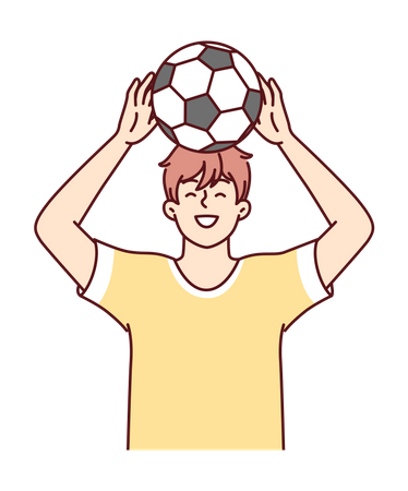 Football player holding football  Illustration