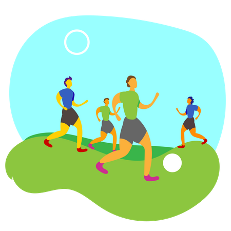 Football player in Soccer Game Illustration