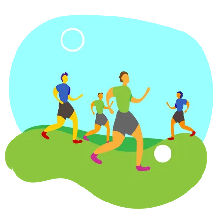 Football player in Soccer Game Illustration