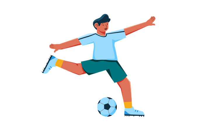 Football Player kick ball  Illustration