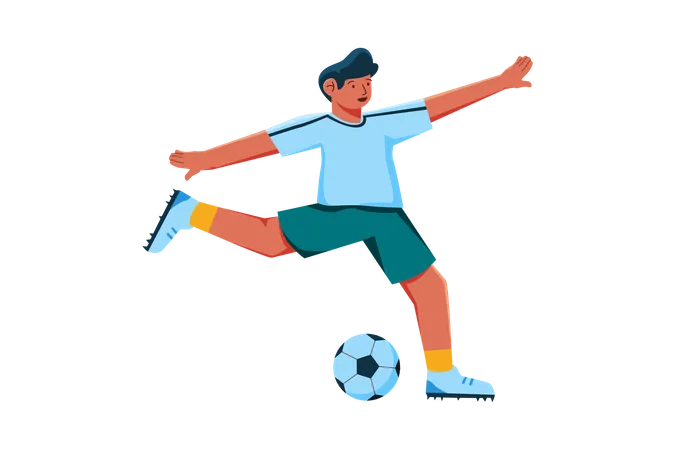 Football Player kick ball  Illustration