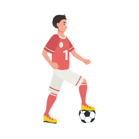 Football player kicking ball  Illustration