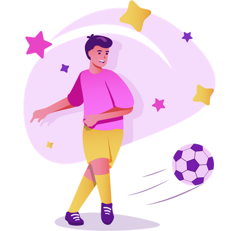 Football Player Kicking Ball Illustration