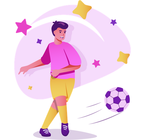 Football Player Kicking Ball  Illustration