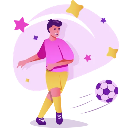 Football Player Kicking Ball  Illustration