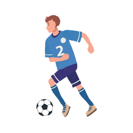 Football player kicking ball  Illustration