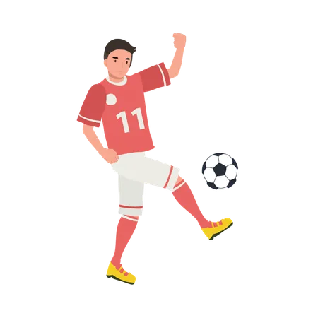 Football player kicking ball  Illustration