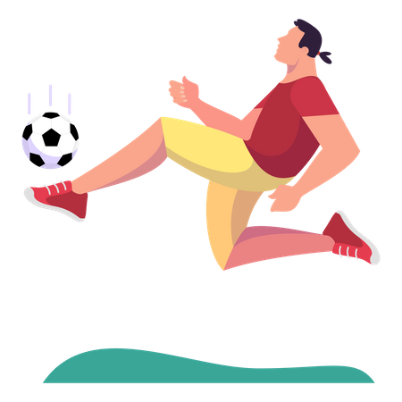 Football player kicking the ball Illustration