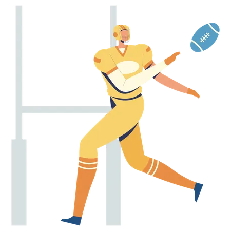 Football player Passing Ball  Illustration