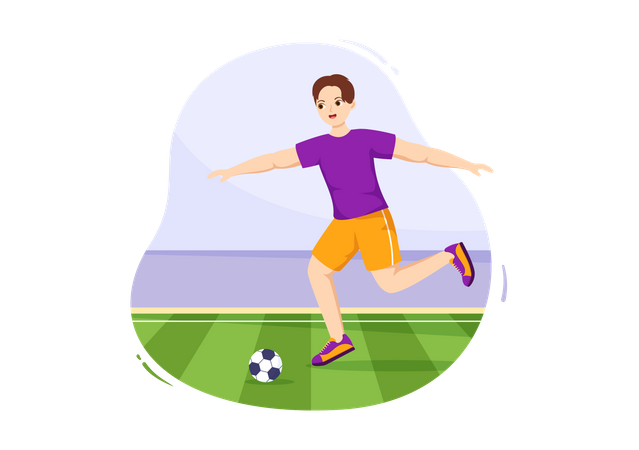 Football player play with ball  Illustration