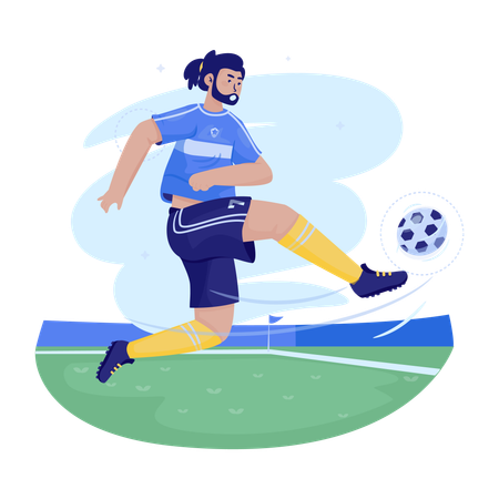 Football player playing football  Illustration