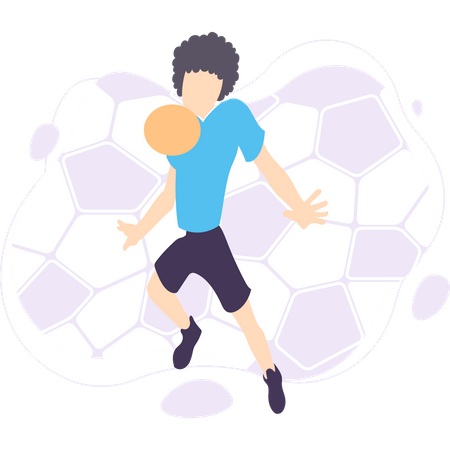 Football player playing football Illustration