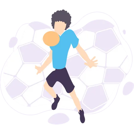 Football player playing football  Illustration