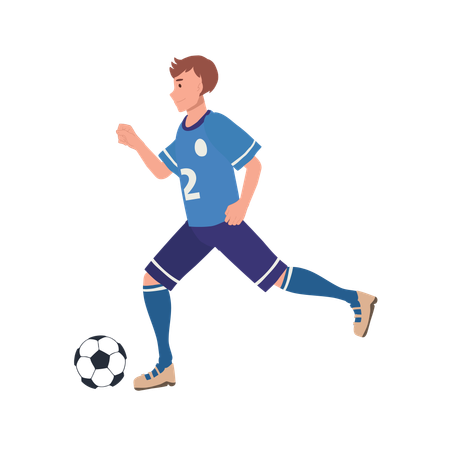 Football player running with football  Illustration