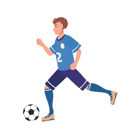Football player running with football  Illustration