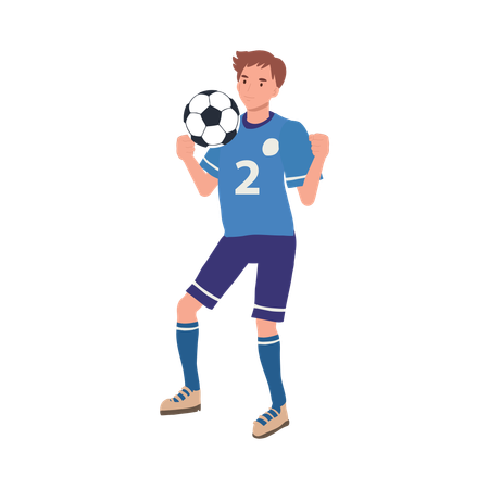 Football player showing his skills  Illustration