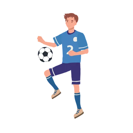 Football player showing his skills  Illustration