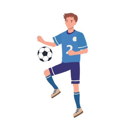 Football player showing his skills  Illustration